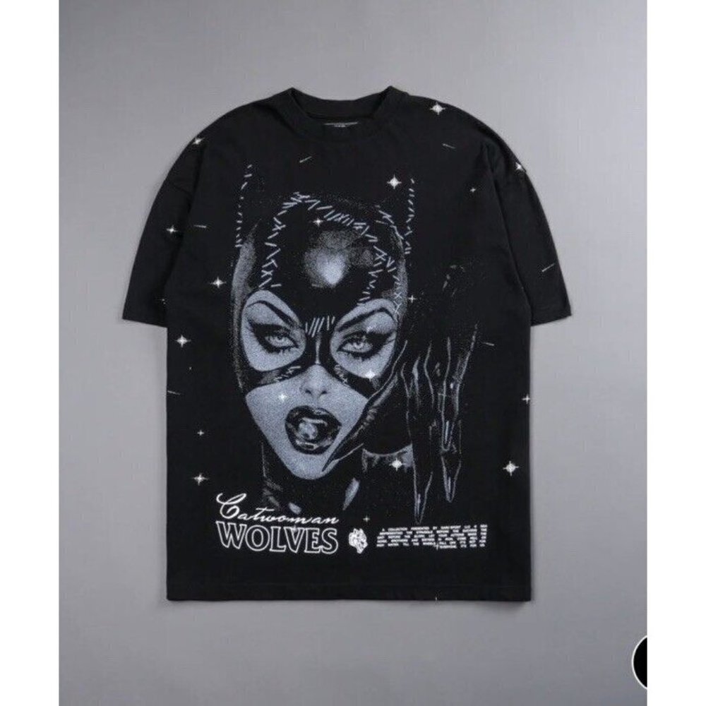 Darc Sport Starry Night V2 PREMIUM Oversized Tee In Black L XL Catwoman RARE - Picture 1 of 2